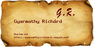 Gyarmathy Richárd névjegykártya